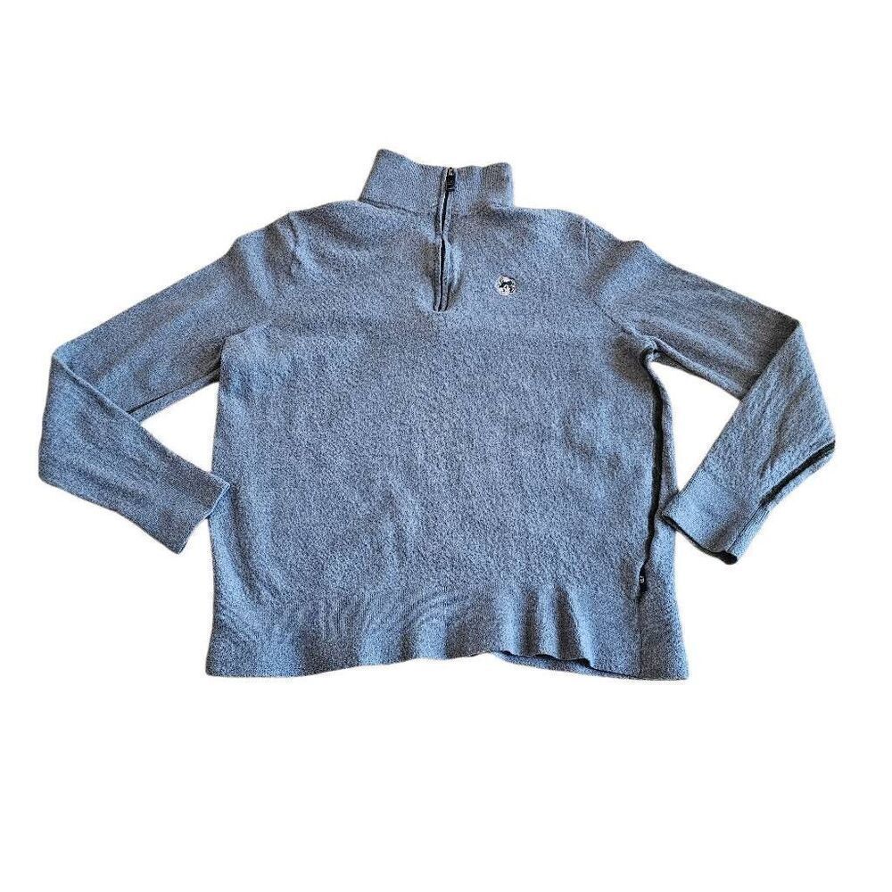Ted baker mens Sz 6 gray fited merino wool half zip sweater